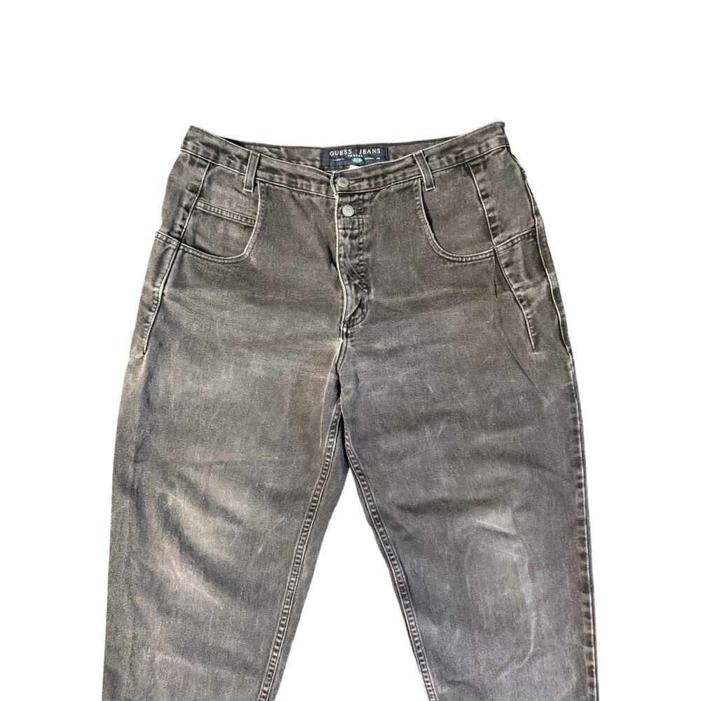 Vintage Guess Pascal Jeans Mens W36xL30 Black Loose Fit Tapered Cotton Denim 90s - Picture 2 of 16